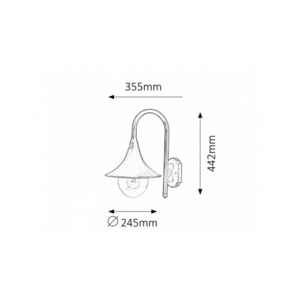 Rabalux Spoljna zidna rasveta Konstanz E27 1x MAX 100W crna (8245) - 8245