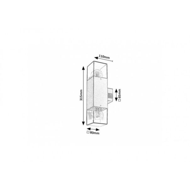 Rabalux Spoljna zidna rasveta Loanda E27 2x MAX 60W crna (77081) - 77081