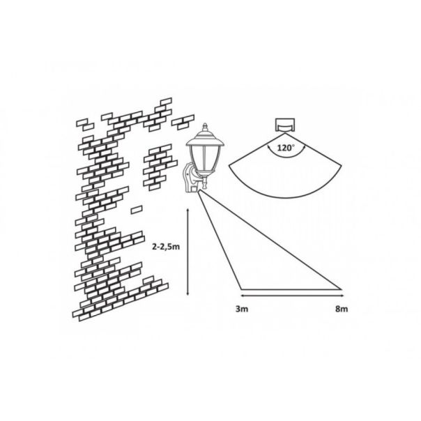 Rabalux Spoljna zidna rasveta Madrid E27 1x MAX 60W antično zlato (7836) - 7836
