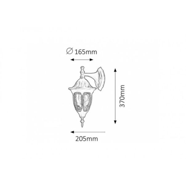 Rabalux Spoljna zidna rasveta Milano E27 1x MAX 60W crna (8341) - 8341