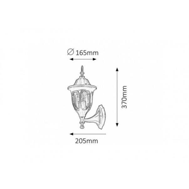 Rabalux Spoljna zidna rasveta Milano E27 1x MAX 60W crna (8342) - 8342