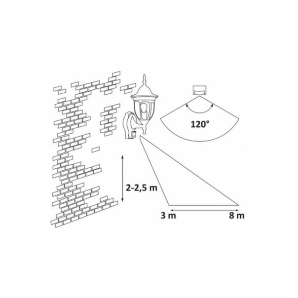 Rabalux Spoljna zidna rasveta Milano E27 1x MAX 60W mat crno (7837) - 7837