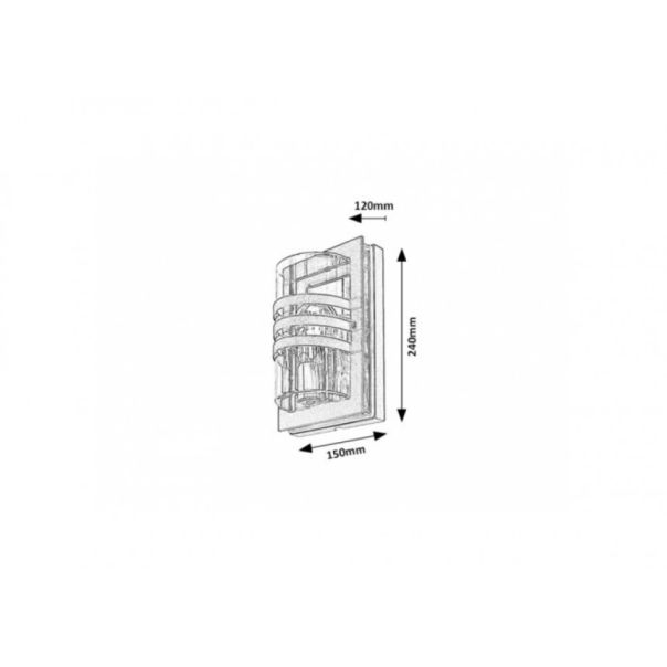 Rabalux Spoljna zidna rasveta Orlova E27 1x MAX 40W crna (7244) - 7244-1