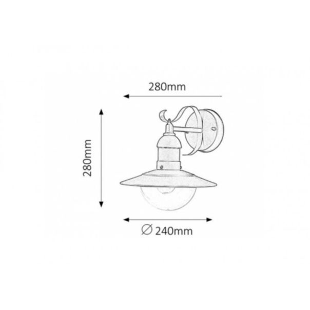 Rabalux Spoljna zidna rasveta Oslo E27 1x MAX 60W brušeni hrom (8270) - 8270