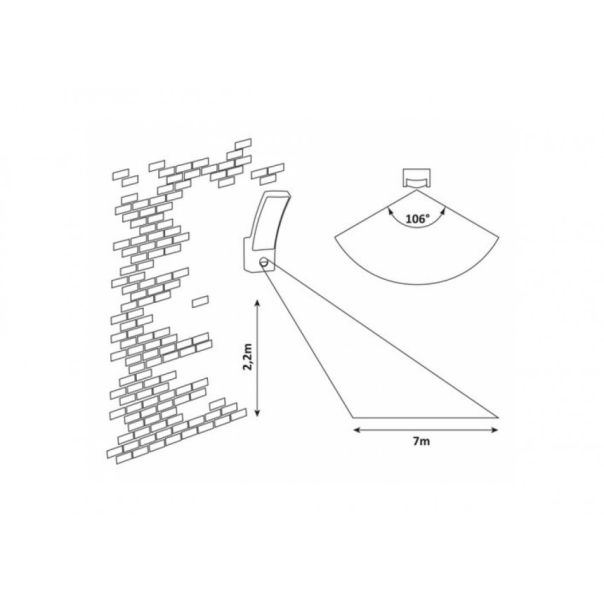 Rabalux Spoljna zidna rasveta Palanga LED 12W antracit siva (7505) - 7505