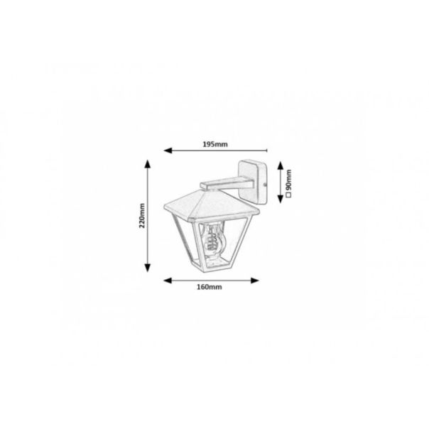 Rabalux Spoljna zidna rasveta Paravento E27 1x MAX 40W crna (7147) - 7147