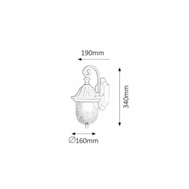 Rabalux Spoljna zidna rasveta Sydney E27 1x MAX 60W crna (8387) - 8387