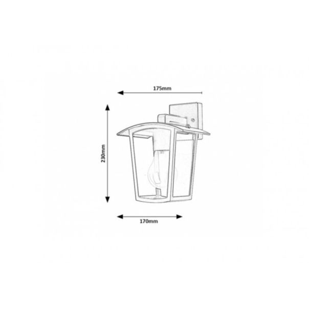 Rabalux Spoljna zidna rasveta Taverna E27 1x MAX 15W crna (7127) - 7127