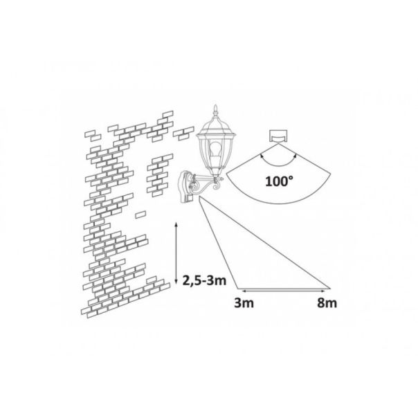 Rabalux Spoljna zidna rasveta Toronto E27 1x MAX 60W antično zlato (8380) - 8380