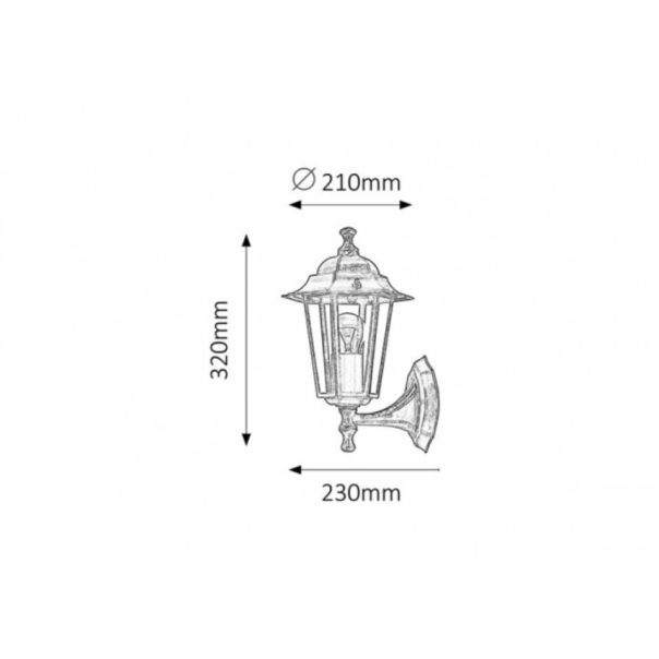 Rabalux Spoljna zidna rasveta Velence E27 1x MAX 60W antično zlato (8234) - 8234