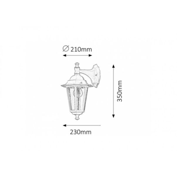 Rabalux Spoljna zidna rasveta Velence E27 1x MAX 60W crna (8202) - 8202