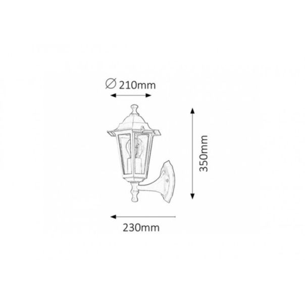 Rabalux Spoljna zidna rasveta Velence E27 1x MAX 60W crna (8204) - 8204