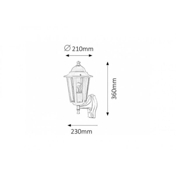 Rabalux Spoljna zidna rasveta Velence E27 1x MAX 60W crna (8217) - 8217-1