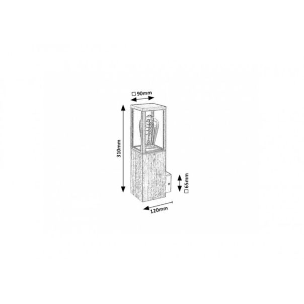 Rabalux Spoljna zidna rasveta Wales E27 1x MAX 60W hrast (7195) - 7195
