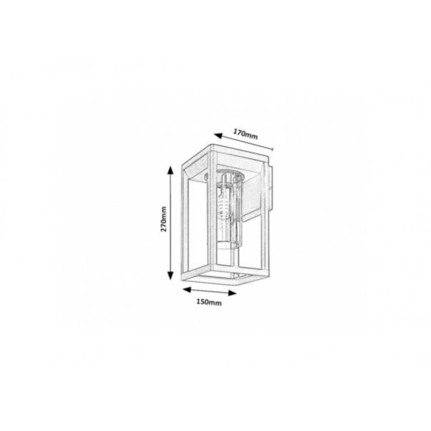 Rabalux Spoljna zidna rasveta Zernest  E27 1x MAX 15W crna (77085) - 77085