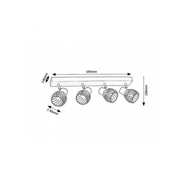 Rabalux Spot rasveta Aberama E14 4X MAX 10W crna (73004) - 73004