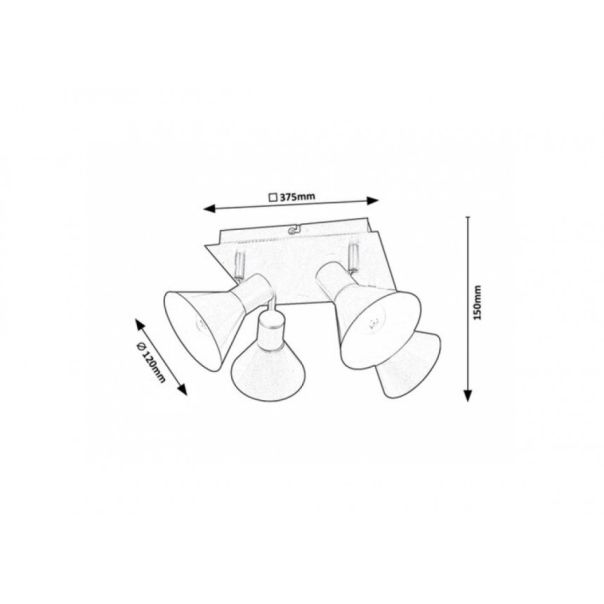 Rabalux Spot rasveta Alvaro E14 4x MAX 40W mat crno (3159) - 3159