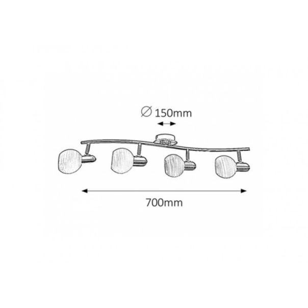 Rabalux Spot rasveta Aurel E14 4x MAX 40W brušeni hrom (6344) - 6344