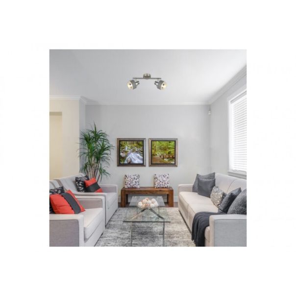 Rabalux Spot rasveta Basil E14 2X MAX 10W brušeni hrom (5380) - 5380