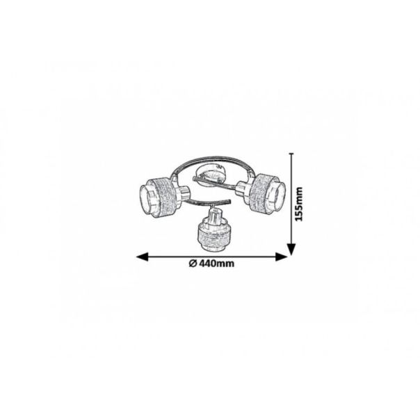 Rabalux Spot rasveta Basil E14 3X MAX 10W brušeni hrom (5381) - 5381