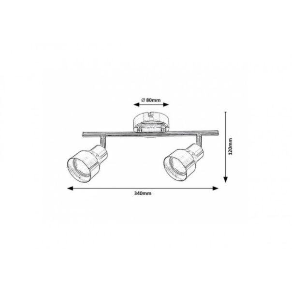 Rabalux Spot rasveta Blake GU10 2x MAX 50W brušeni hrom (3184) - 3184