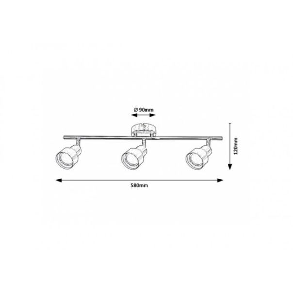 Rabalux Spot rasveta Blake GU10 3x MAX 50W brušeni hrom (3185) - 3185