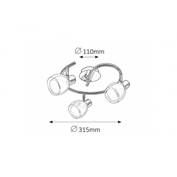 Rabalux Spot rasveta Dave E14 3x MAX 40W hrom (6837) - 6837