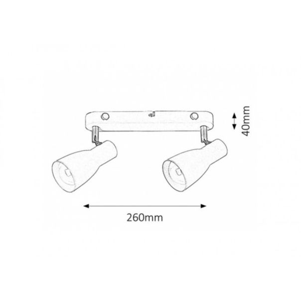 Rabalux Spot rasveta Ebony E27 2x MAX 20W bela (6027) - 6027-1-1