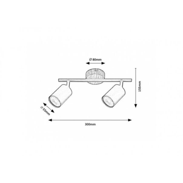Rabalux Spot rasveta Edmund GU10 2x MAX 25W hrast (5296) - 5296