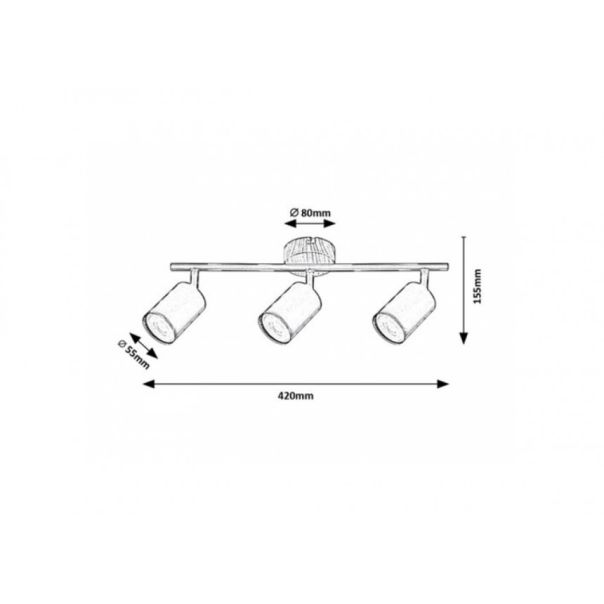 Rabalux Spot rasveta Edmund GU10 3x MAX 25W hrast (5297) - 5297
