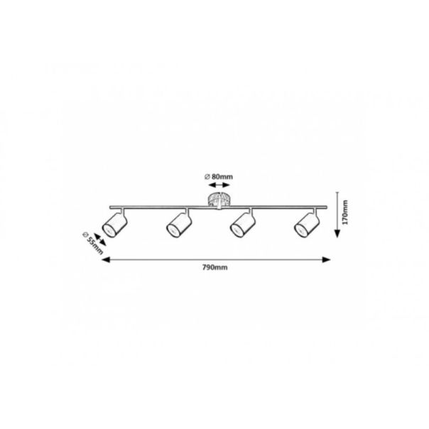 Rabalux Spot rasveta Edmund GU10 4x MAX 25W hrast (5298) - 5298