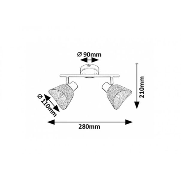 Rabalux Spot rasveta Farelia E14 2X MAX 10W crna (73006) - RAS003225A00000