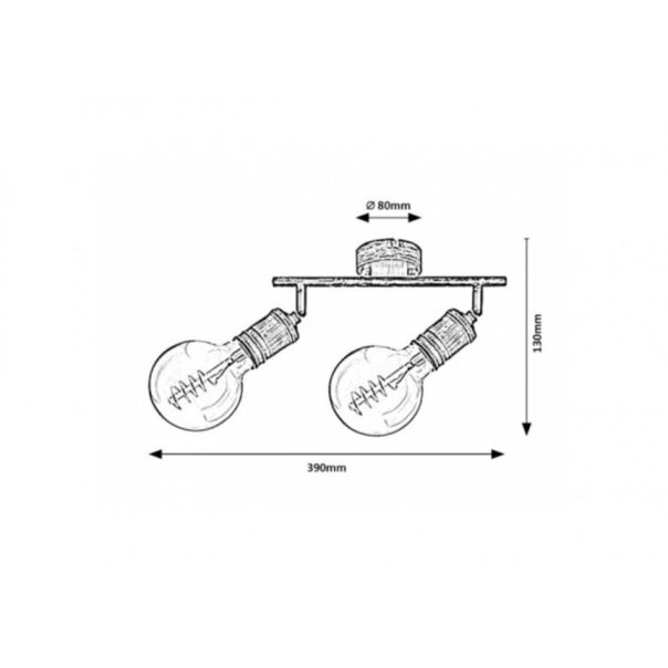 Rabalux Spot rasveta Fidel E27 2x MAX 25W antično zlato (3215) - 3215