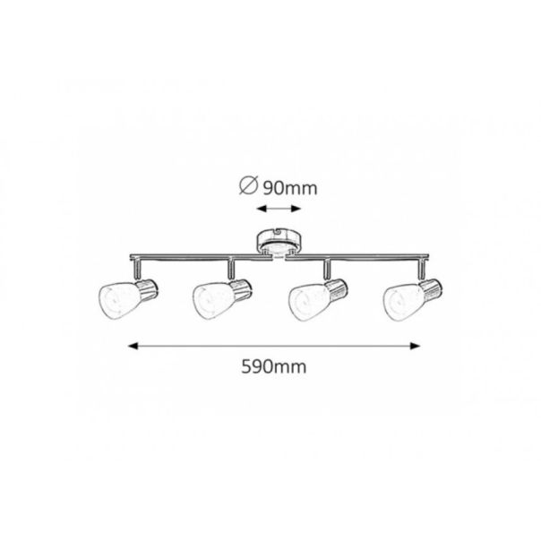 Rabalux Spot rasveta Gavin E14 4x MAX 40W brušeni hrom (6489) - 6489