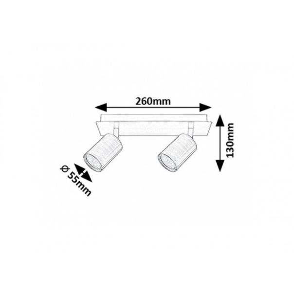Rabalux Spot rasveta Gerhard GU10 2x MAX 15W topovsko siva (73072) - RAS003246A00000