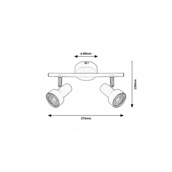 Rabalux Spot rasveta Konrad GU10 2x MAX 50W bela (5355) - 5355