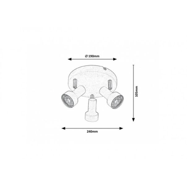 Rabalux Spot rasveta Konrad GU10 3x MAX 50W bela (5356) - 5356