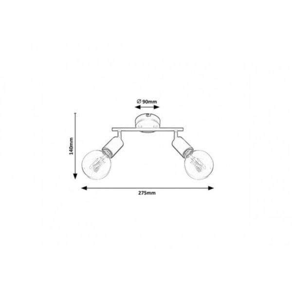 Rabalux Spot rasveta Lamar E27 2x MAX 40W mat crno (3987) - 3987