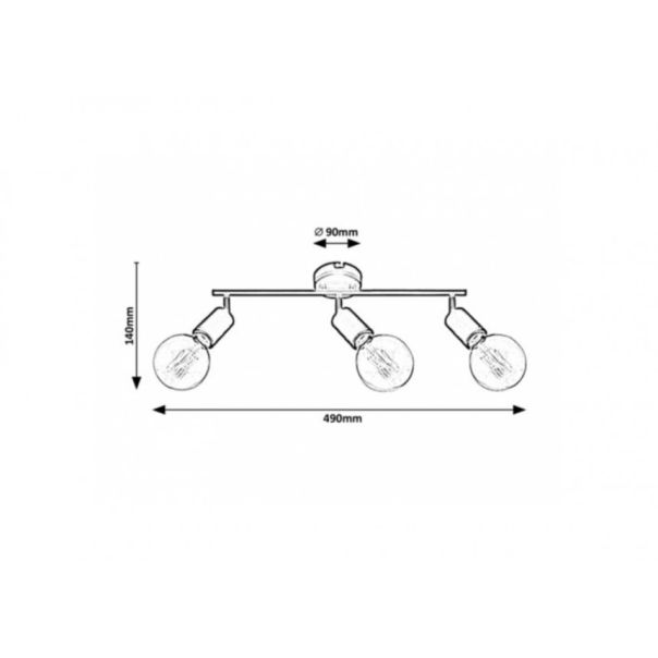 Rabalux Spot rasveta Lamar E27 3x MAX 40W mat crno (3988) - 3988