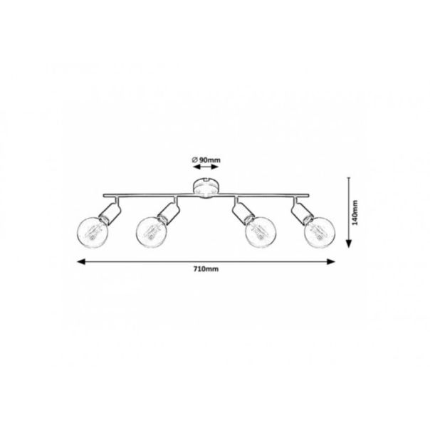 Rabalux Spot rasveta Lamar E27 4x MAX 40W mat crno (3989) - 3989
