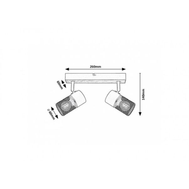 Rabalux Spot rasveta Metta E14 2x MAX 40W hrast (71152) - RAS002886A00000