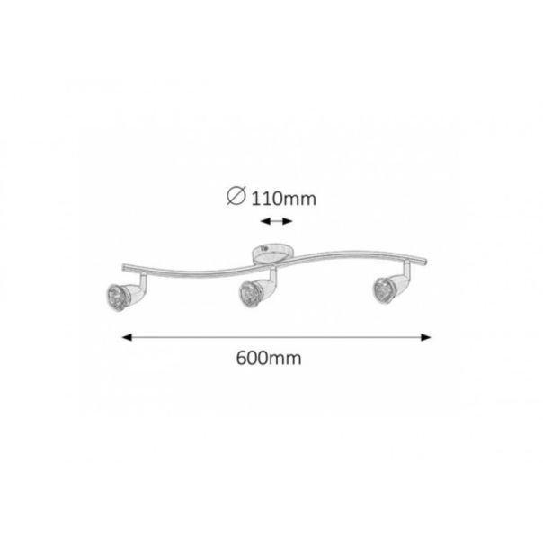 Rabalux Spot rasveta Norman GU10 3x MAX 50W brušeni hrom (5993) - 5993