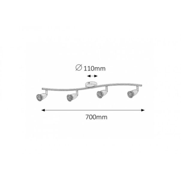 Rabalux Spot rasveta Norman GU10 4x MAX 50W brušeni hrom (5994) - 5994