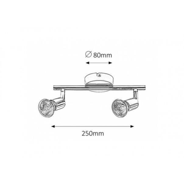 Rabalux Spot rasveta Norton GU10 2x MAX 50W hrom (6046) - 6046