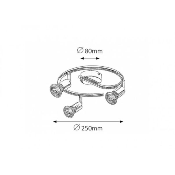 Rabalux Spot rasveta Norton GU10 3x MAX 50W hrom (6048) - 6048