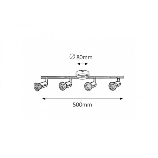 Rabalux Spot rasveta Norton GU10 4x MAX 50W hrom (6047) - 6047-1