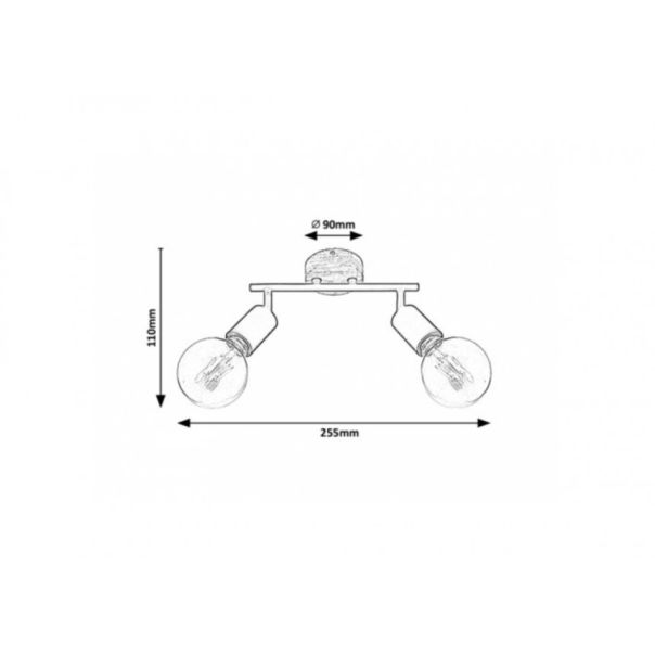 Rabalux Spot rasveta Pablo E27 2x MAX 40W mat crno (3977) - 3977