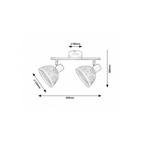 Rabalux Spot rasveta Rattan E14 2x MAX 15W mat crno (3134) - 3134