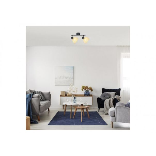 Rabalux Spot rasveta Rattan E14 2x MAX 15W mat crno (3134) - 3134