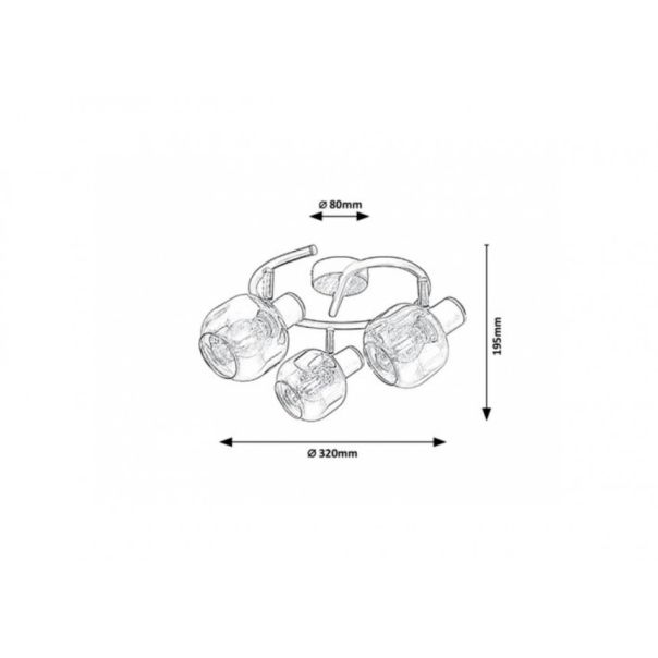 Rabalux Spot rasveta Salazar E14 3x MAX 40W hrast (5399) - 5399